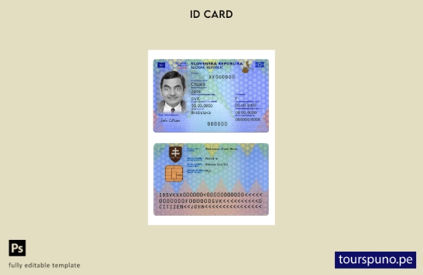 Listo para imprimir la plantilla actual de tarjeta de identificación de Eslovaqu